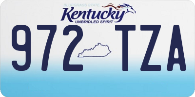 KY license plate 972TZA