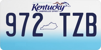 KY license plate 972TZB