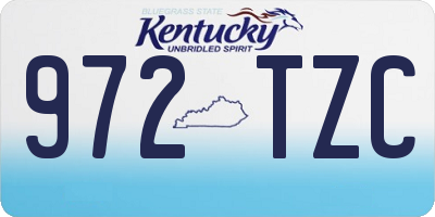 KY license plate 972TZC