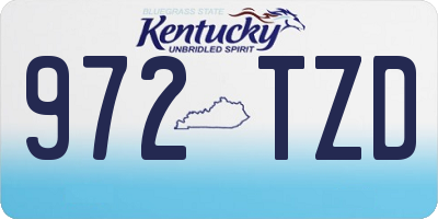 KY license plate 972TZD