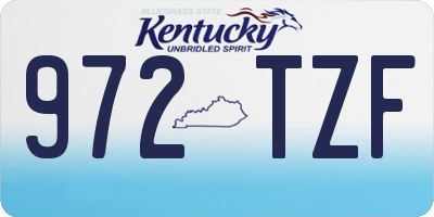 KY license plate 972TZF