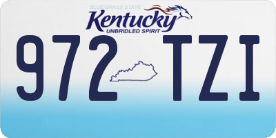 KY license plate 972TZI
