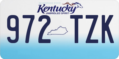 KY license plate 972TZK