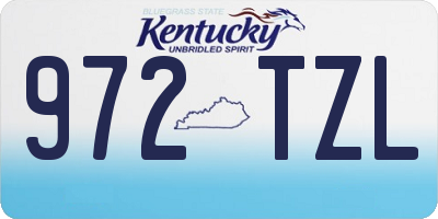 KY license plate 972TZL