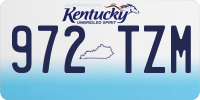 KY license plate 972TZM