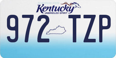 KY license plate 972TZP