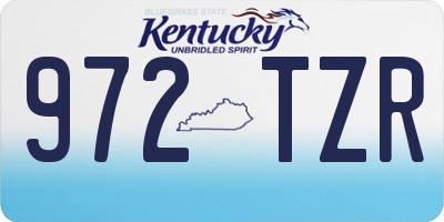 KY license plate 972TZR