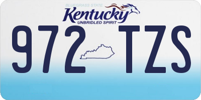 KY license plate 972TZS