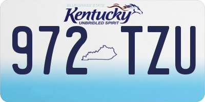 KY license plate 972TZU