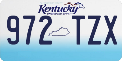 KY license plate 972TZX