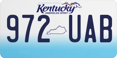 KY license plate 972UAB