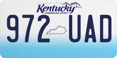 KY license plate 972UAD