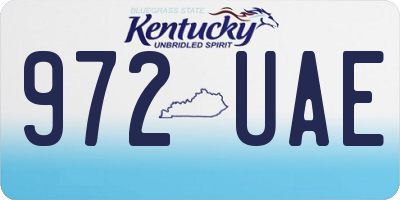 KY license plate 972UAE