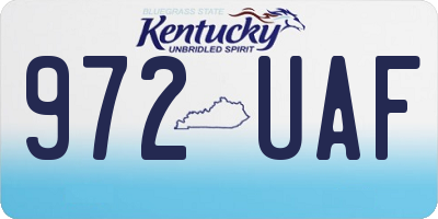 KY license plate 972UAF