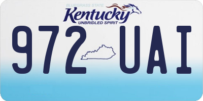 KY license plate 972UAI