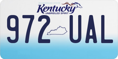 KY license plate 972UAL