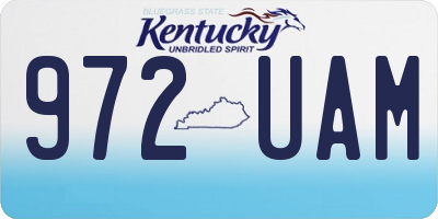 KY license plate 972UAM