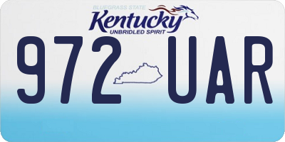 KY license plate 972UAR