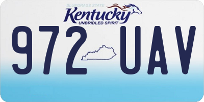 KY license plate 972UAV