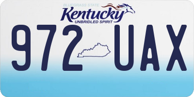 KY license plate 972UAX