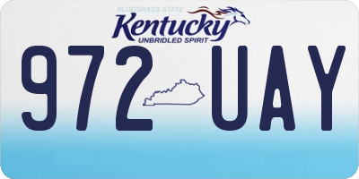 KY license plate 972UAY