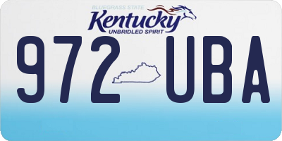KY license plate 972UBA