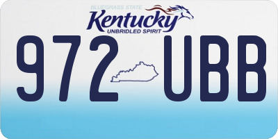 KY license plate 972UBB