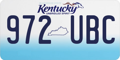 KY license plate 972UBC