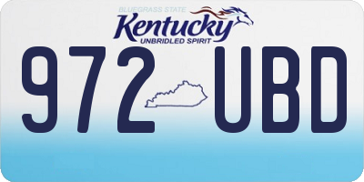 KY license plate 972UBD