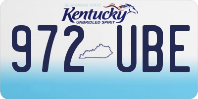 KY license plate 972UBE