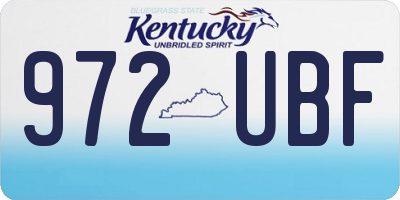 KY license plate 972UBF