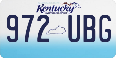 KY license plate 972UBG