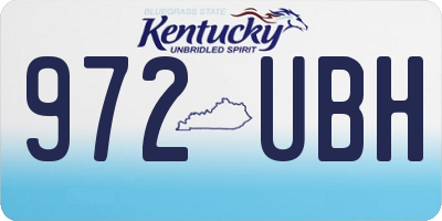 KY license plate 972UBH