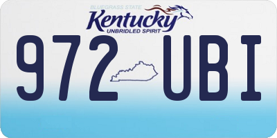 KY license plate 972UBI