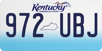 KY license plate 972UBJ