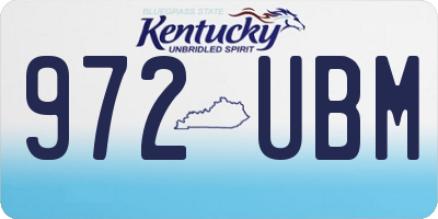 KY license plate 972UBM