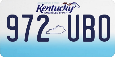 KY license plate 972UBO