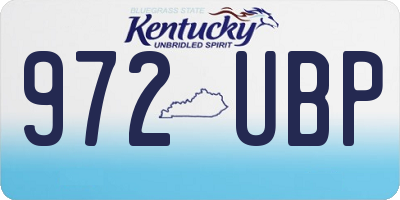 KY license plate 972UBP