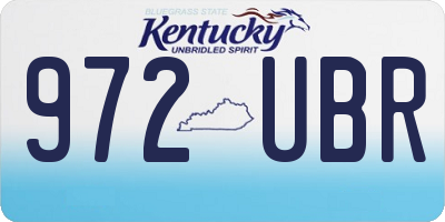KY license plate 972UBR