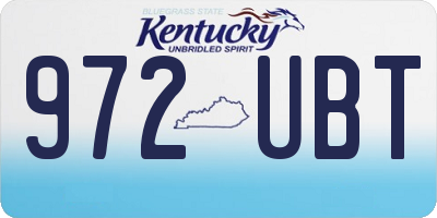 KY license plate 972UBT
