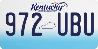 KY license plate 972UBU