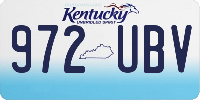 KY license plate 972UBV