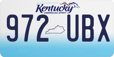KY license plate 972UBX