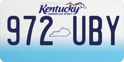 KY license plate 972UBY
