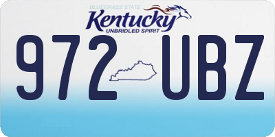KY license plate 972UBZ