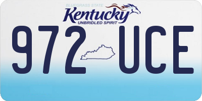 KY license plate 972UCE