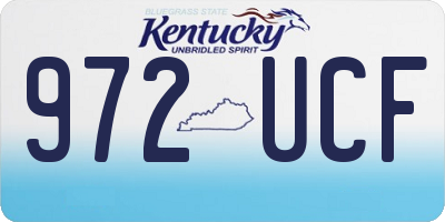 KY license plate 972UCF