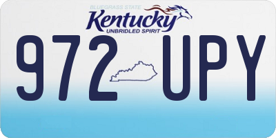 KY license plate 972UPY