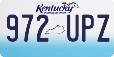 KY license plate 972UPZ