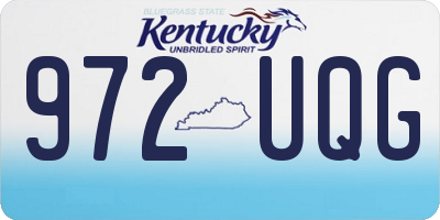 KY license plate 972UQG